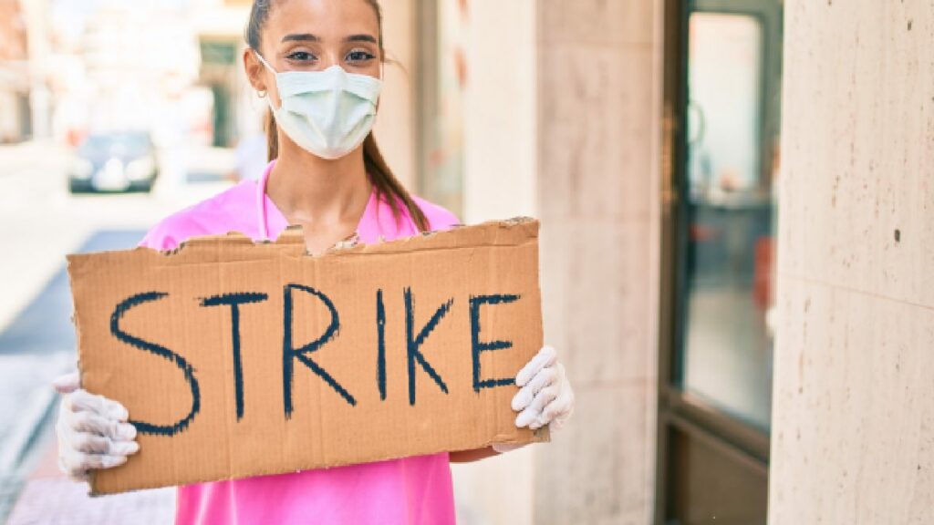 Nurse striking